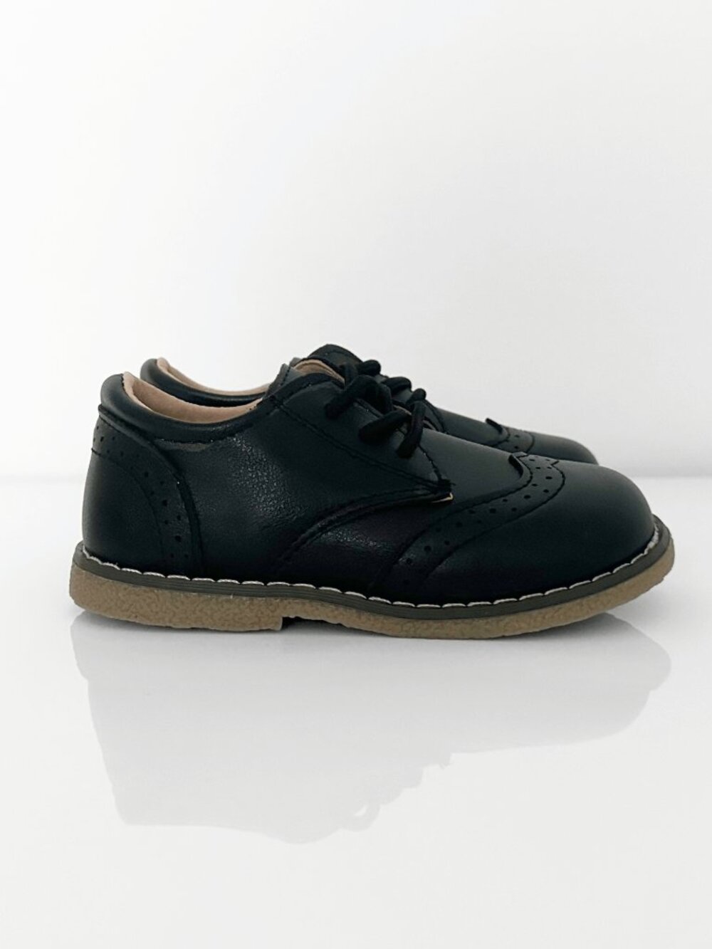 NWT Handsome Boys Classic Oxfords Baby Toddler Kids Children's Shoes Black 11 - Picture 2 of 3